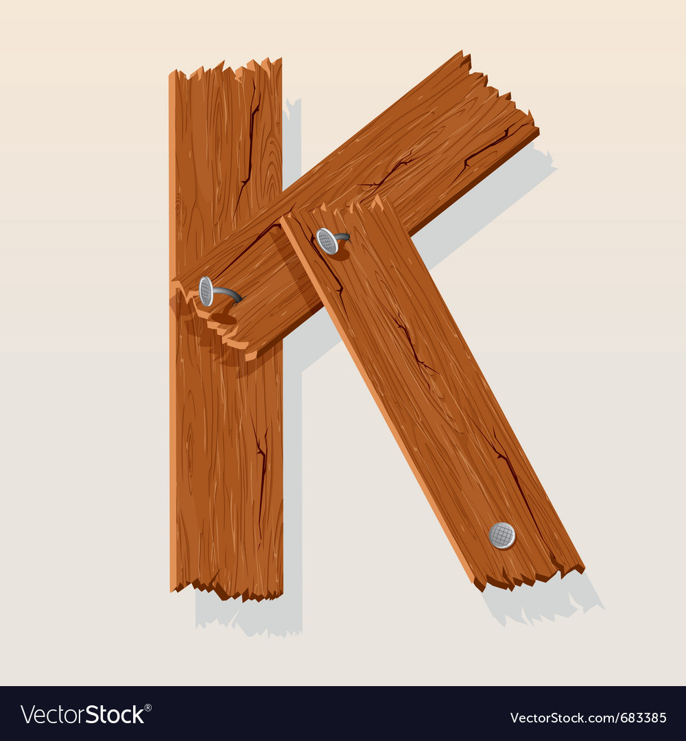 wooden letter k royalty free vector image vectorstock wooden letter k