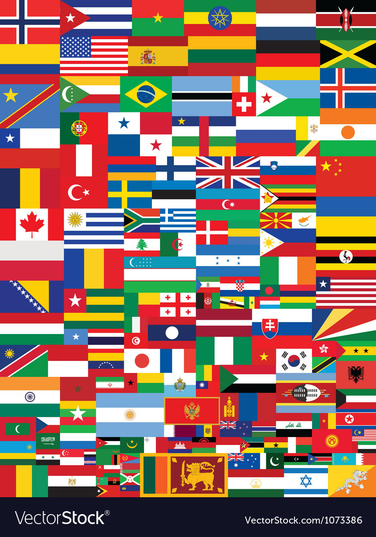 World flags background Royalty Free Vector Image