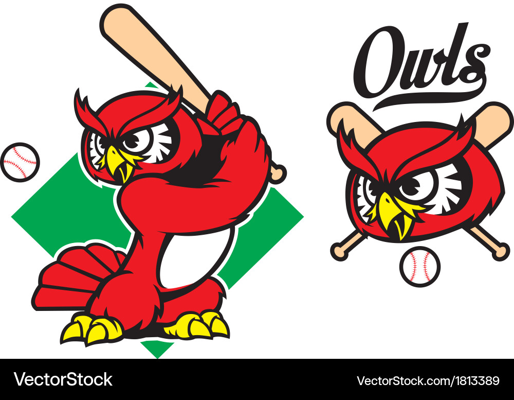 Baseball owl mascot Royalty Free Vector Image VectorStock