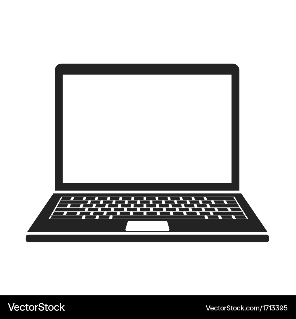 Laptop black icon Royalty Free Vector Image - VectorStock