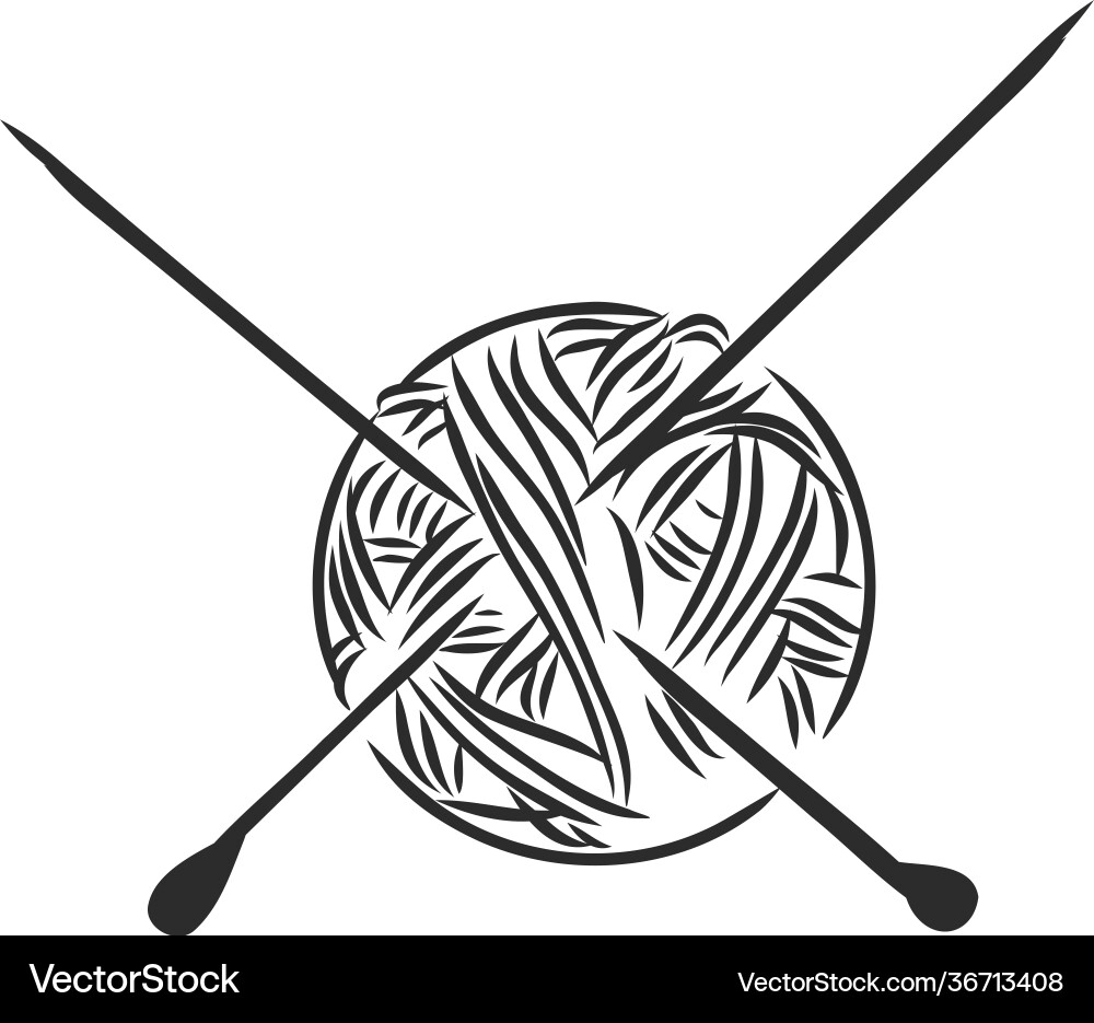 Ball yarn for knitting sketch Royalty Free Vector Image