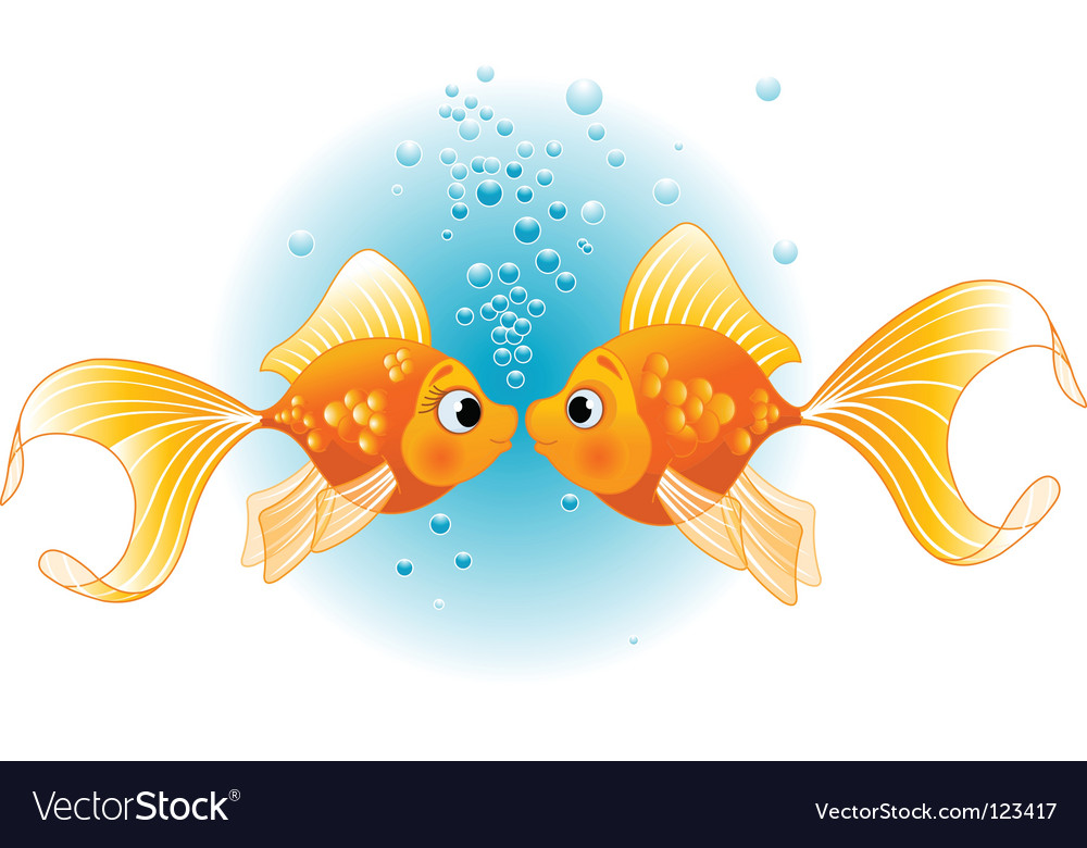 Download Two fishes in love Royalty Free Vector Image - VectorStock
