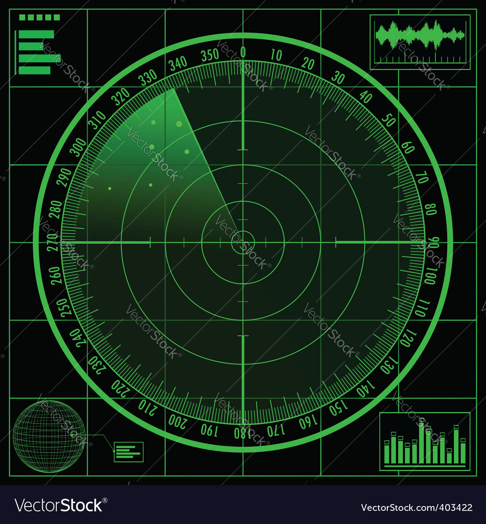 Radar screen Royalty Free Vector Image VectorStock