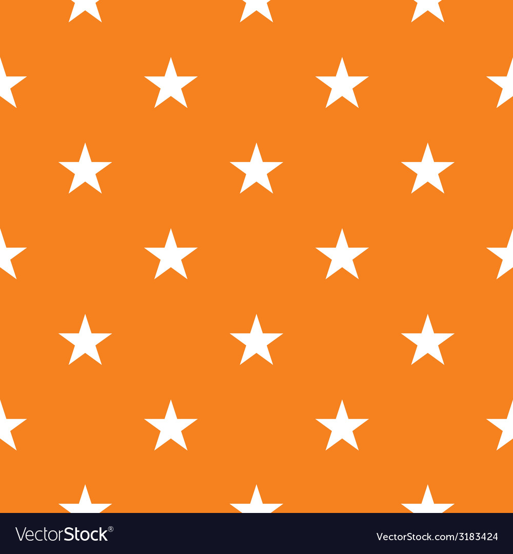 Tile Pattern With White Stars On Orange Background Tile Pattern With White Stars On Orange Background Vector Image
