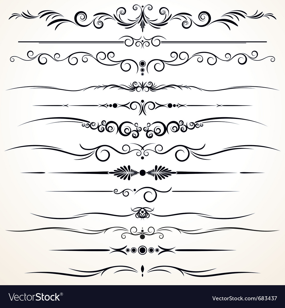 Download Vintage rule lines Royalty Free Vector Image - VectorStock