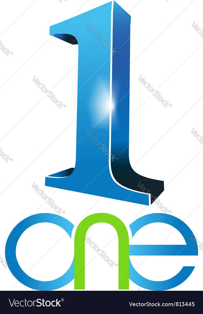 3d Number One Royalty Free Vector Image - VectorStock