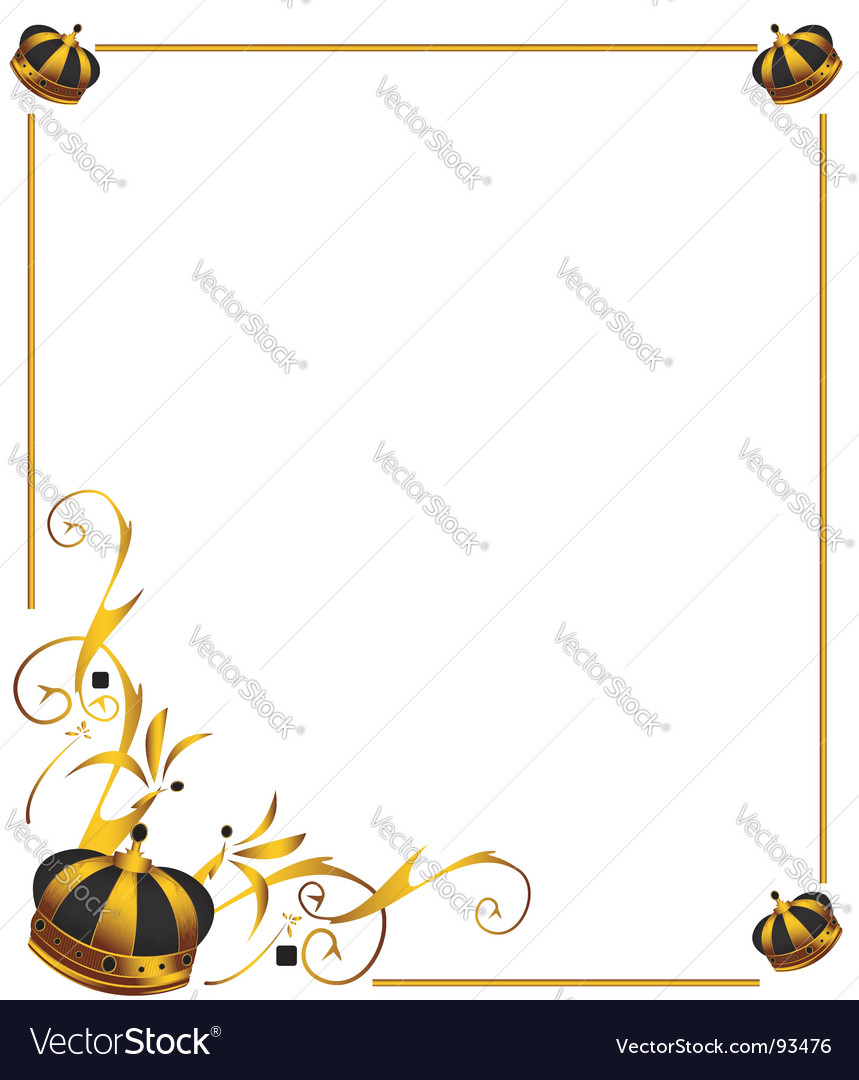 Download Gold crown frame Royalty Free Vector Image - VectorStock