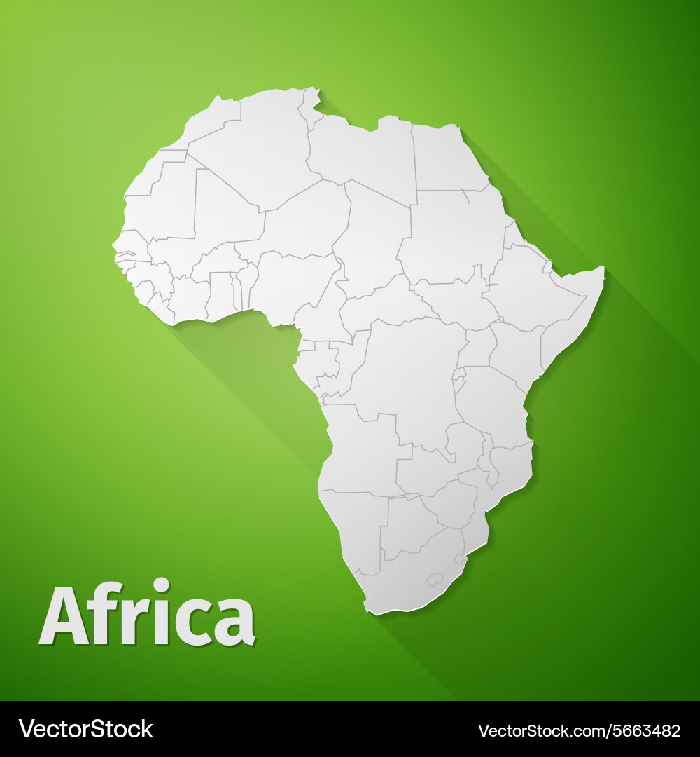 Africa Map on Green Background Royalty Free Vector Image
