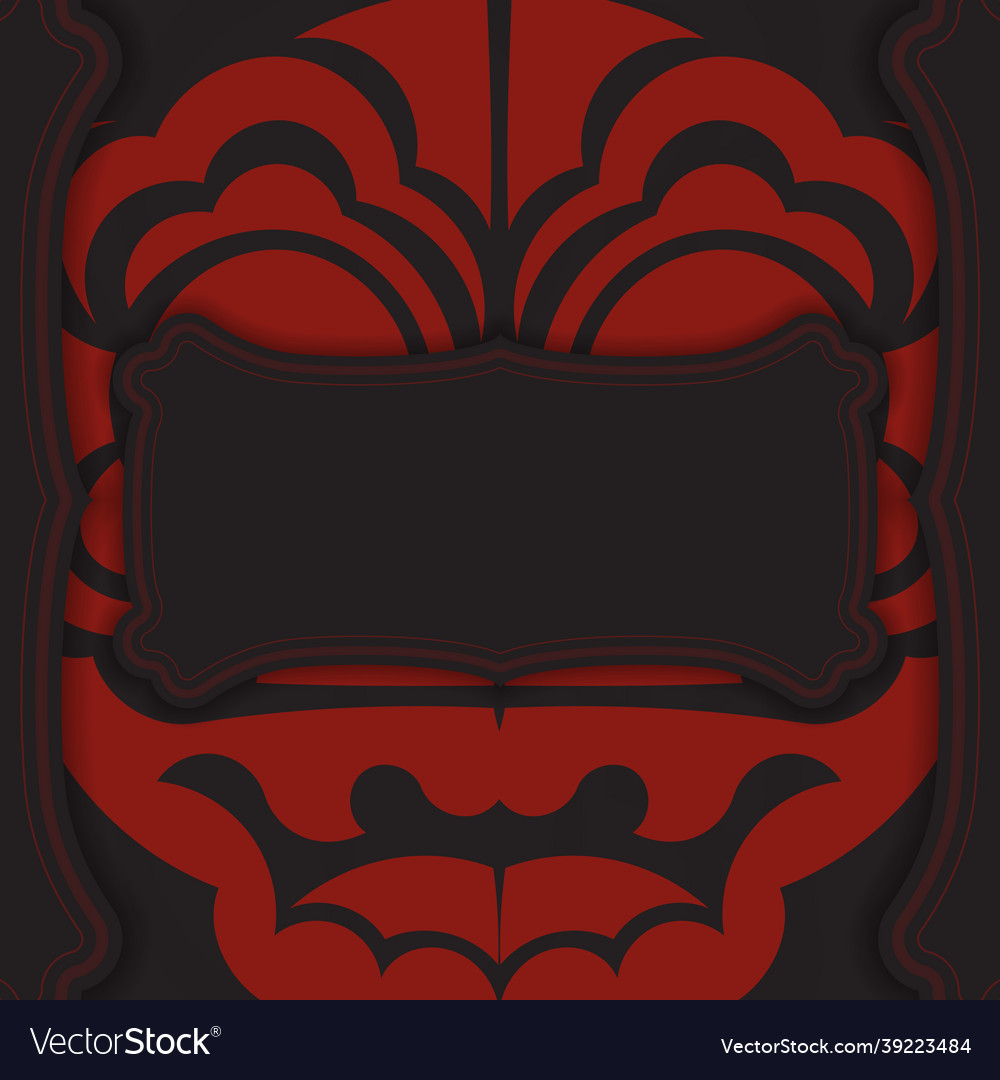 Black banner with maori ornaments and place Vector Image