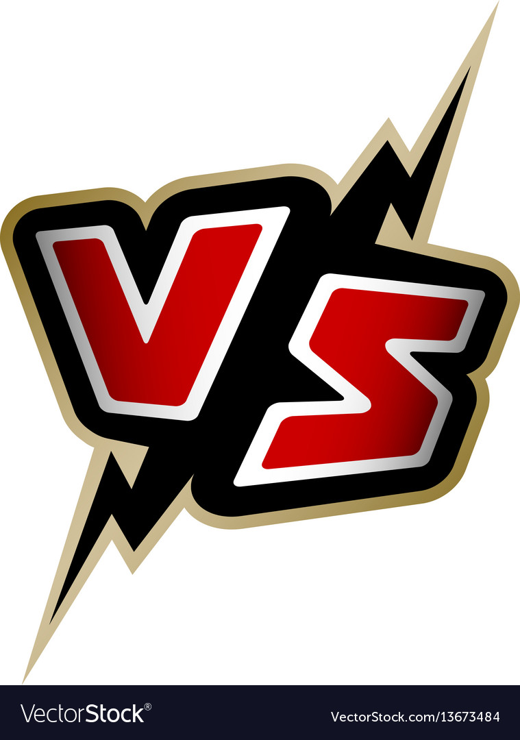 Versus letters vs logo Royalty Free Vector Image