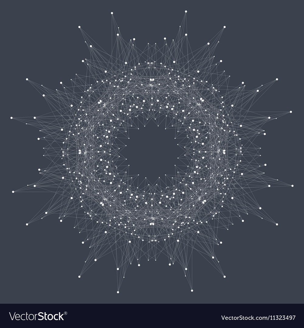 geometric abstract round form with connected line vector image round form