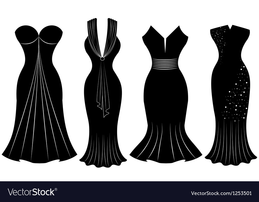 Download Woman Party Dress Silhouette Royalty Free Vector Image