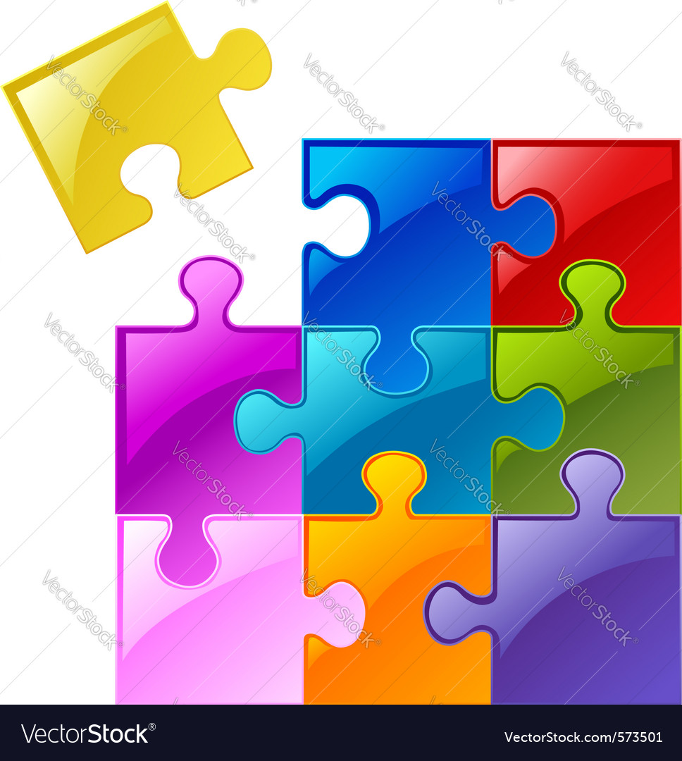 Puzzle pieces Royalty Free Vector Image VectorStock