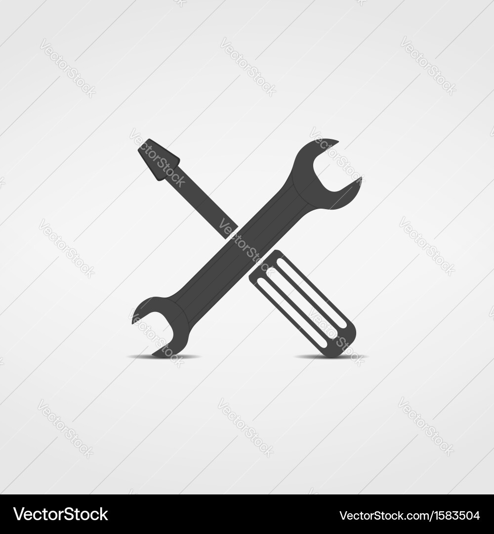 Screwdriver and Wrench Icon Royalty Free Vector Image