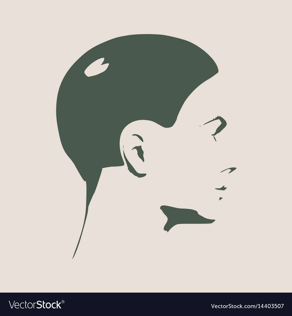 silhouette of a female head face side view vector image