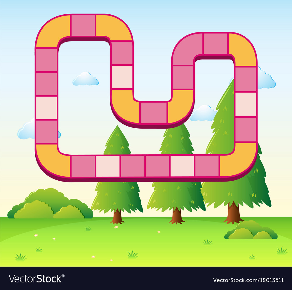 Boardgame Template With Park Background Vector Image Boardgame Template With Park Background Vector Image