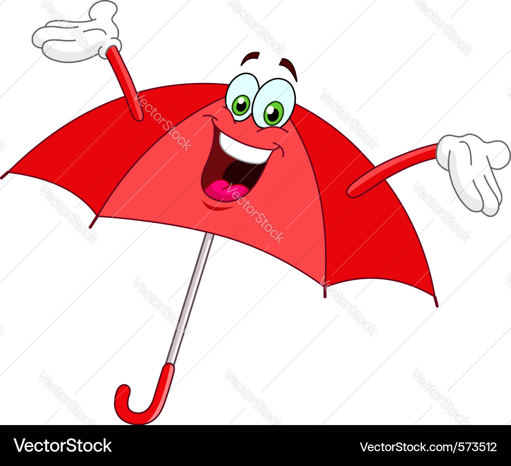 Umbrella cartoon Royalty Free Vector Image VectorStock