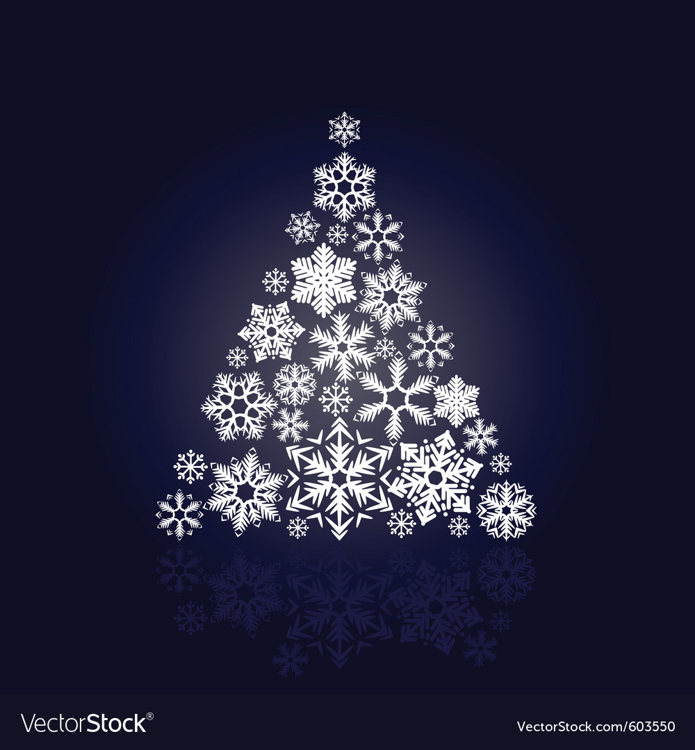 Christmas tree made of snowflakes Royalty Free Vector Image