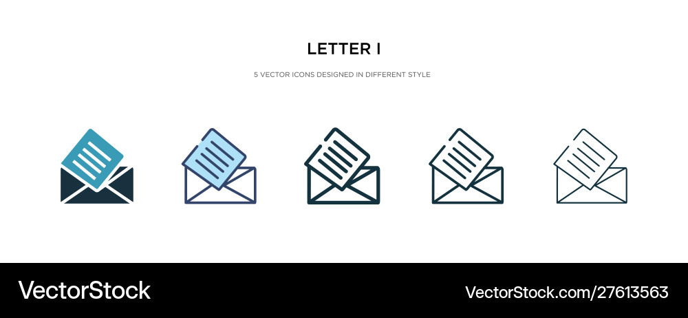 Letter i icon in different style two colored Vector Image