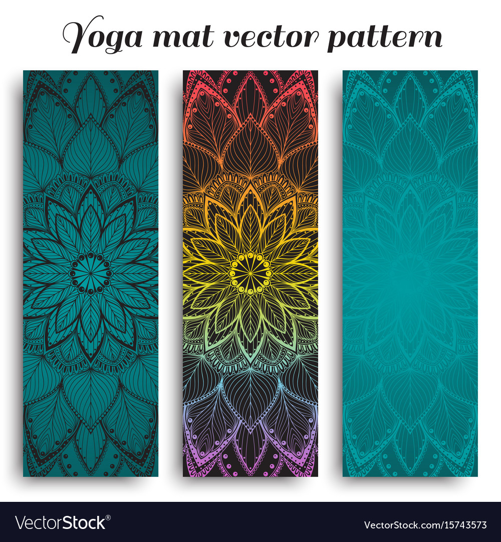 Set Of Yoga Mat Pattern Vector Image Set Of Yoga Mat Pattern Vector Image
