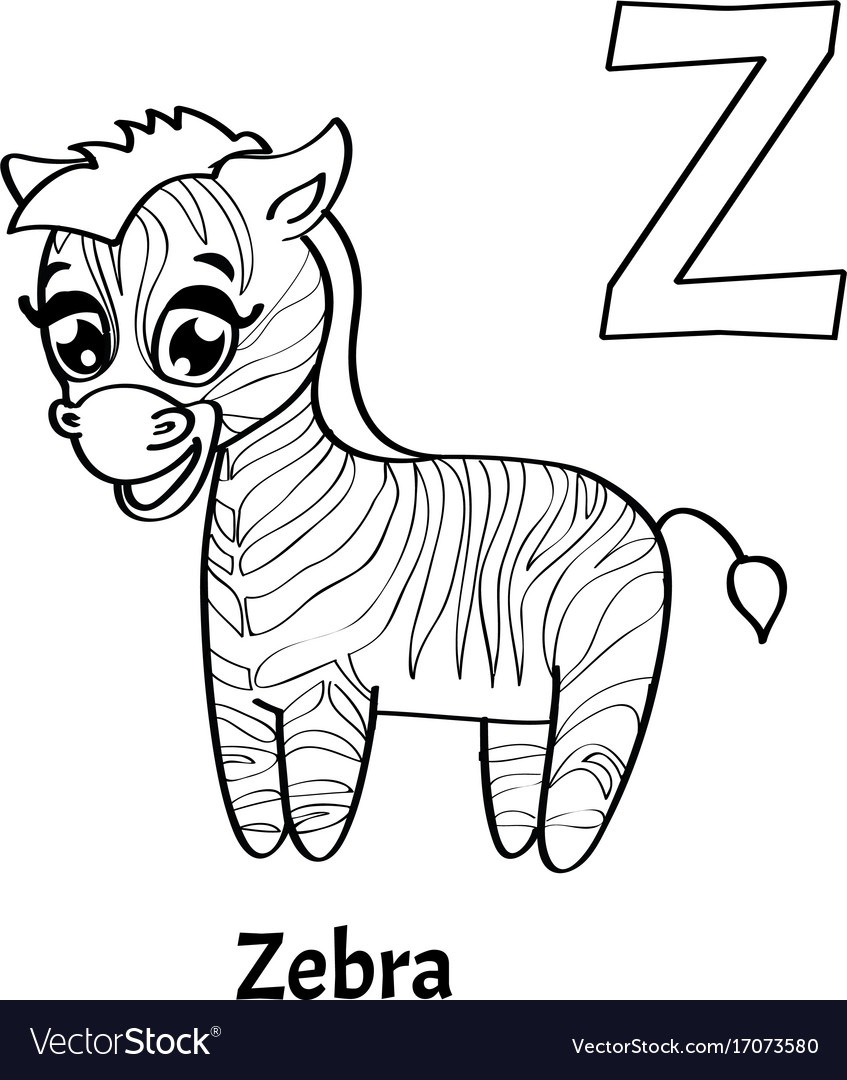 alphabet letter z coloring page zebra royalty free vector letter z coloring page