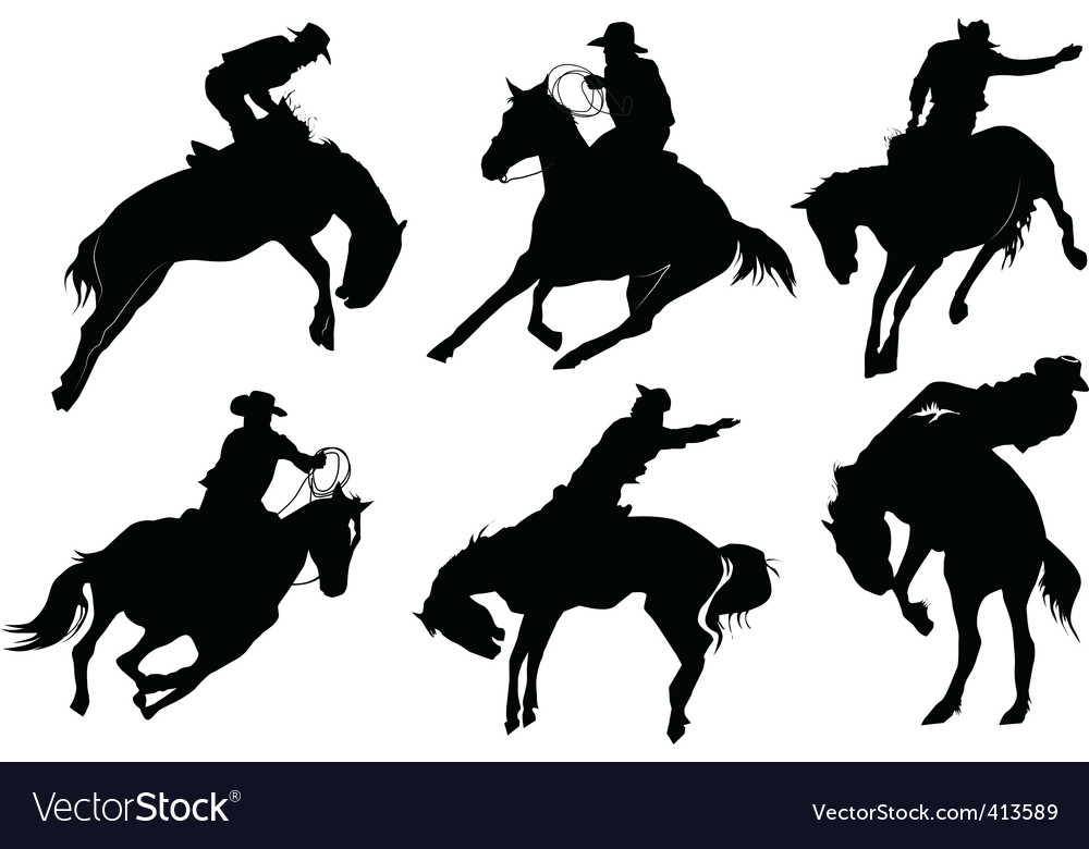 Download Rodeo silhouette Royalty Free Vector Image - VectorStock