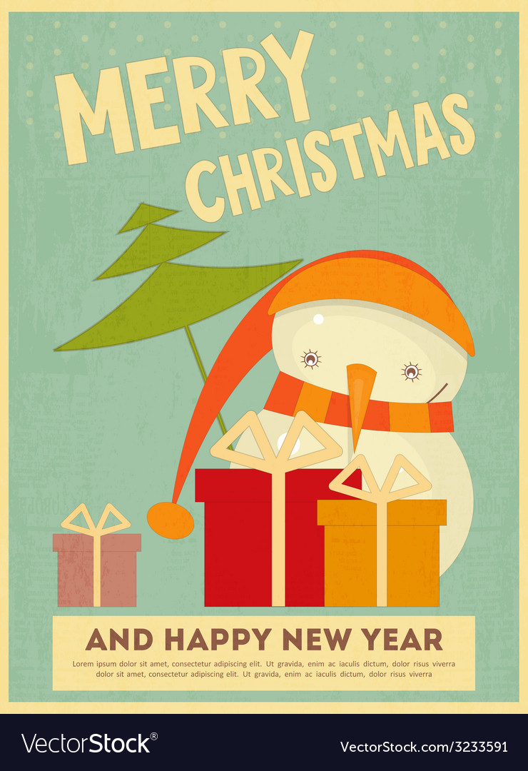 Merry Christmas Greeting Card Royalty Free Vector Image