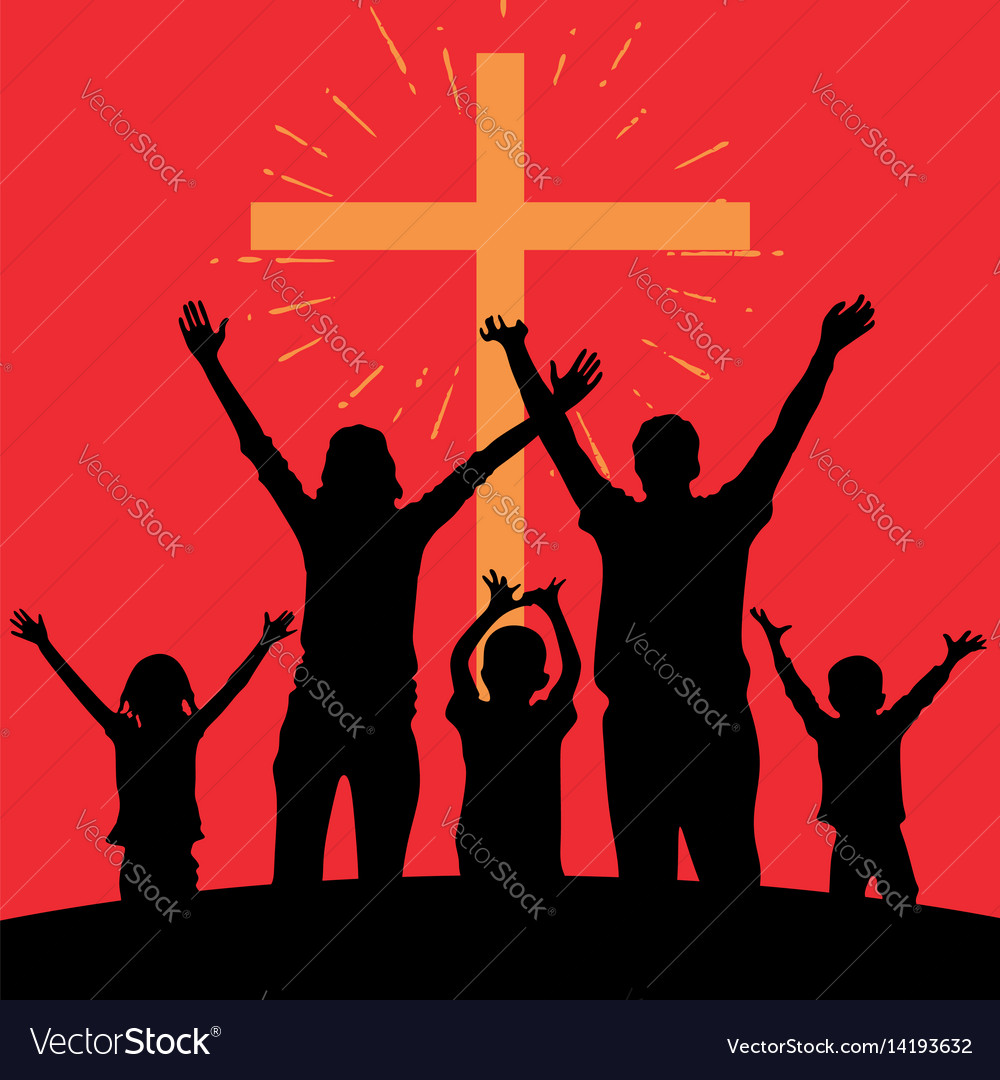 People worshiping god Royalty Free Vector Image