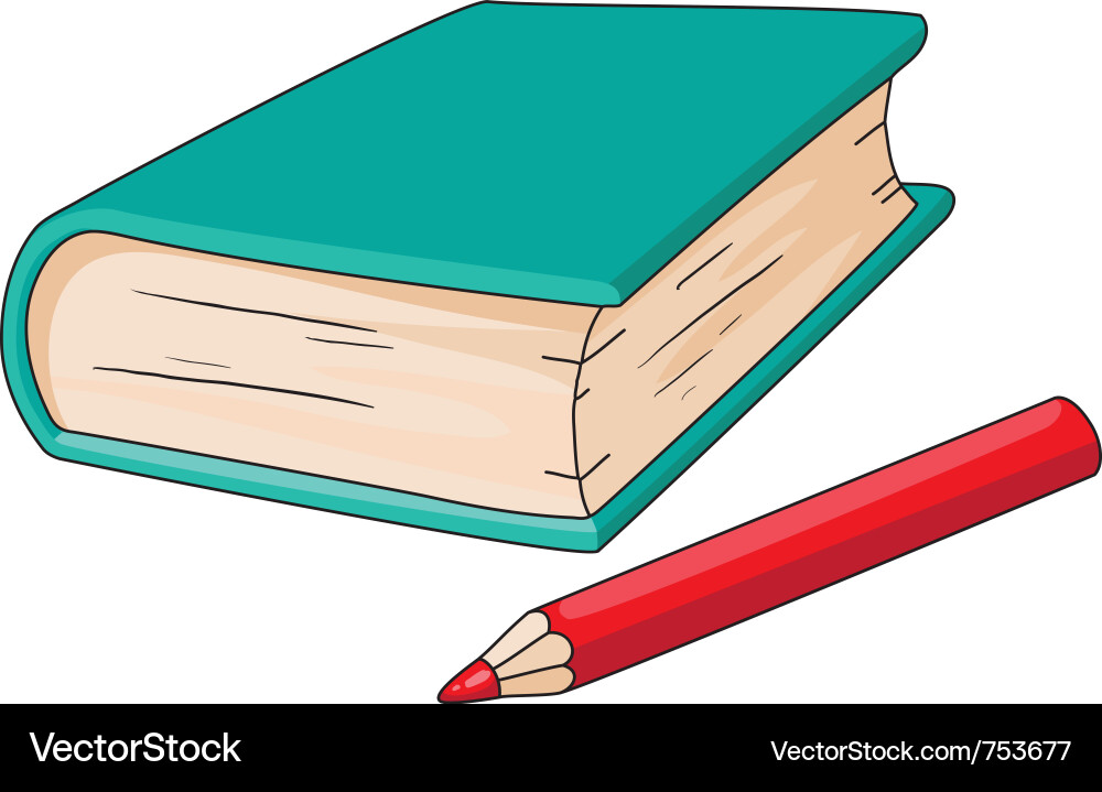 Book and pencil Royalty Free Vector Image VectorStock