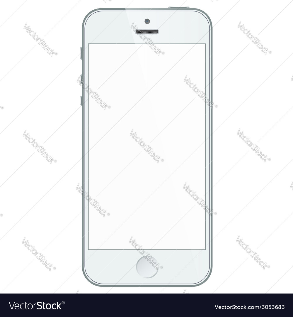 realistic white iphone 5s with blank screen vector 3053683