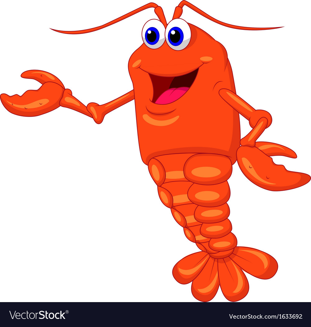 Cute lobster cartoon presenting Royalty Free Vector Image