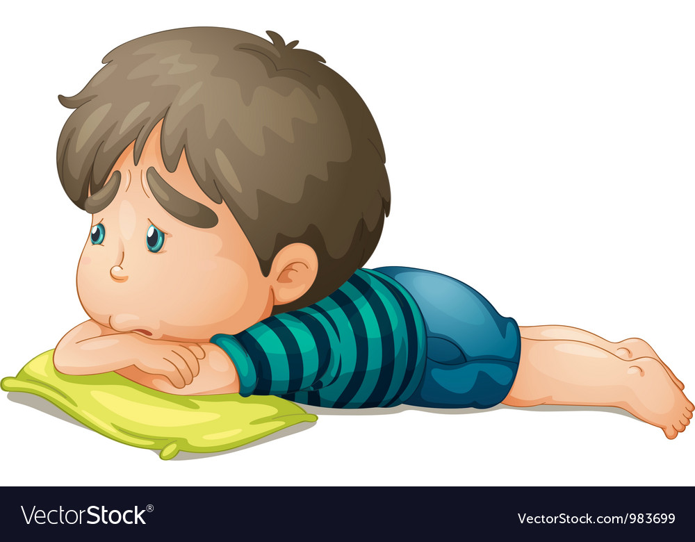 Sad Little Boy Royalty Free Vector Image - VectorStock