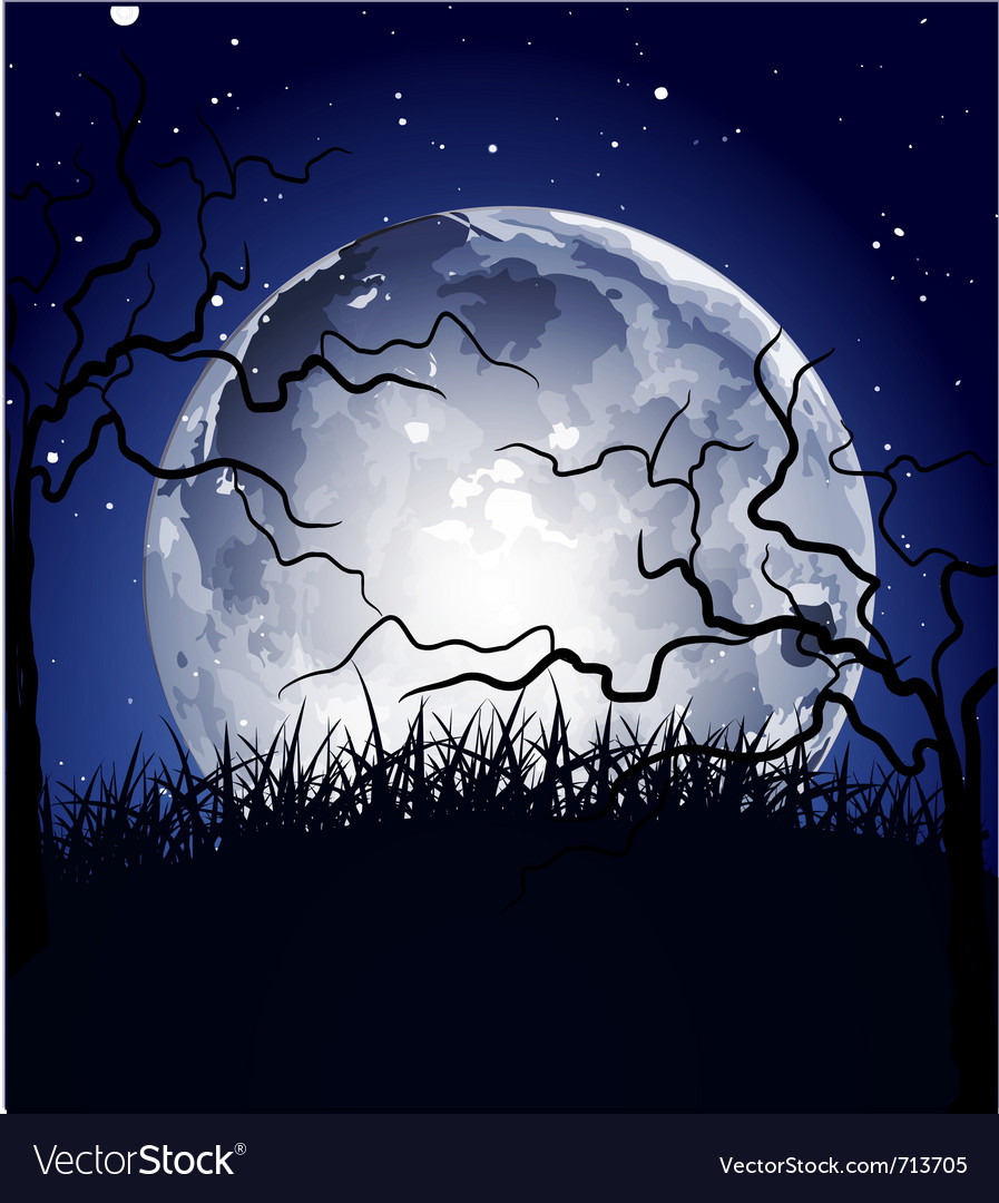 Halloween Full Moon Background Royalty Free Vector Image