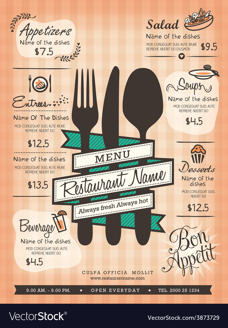 free menu layout