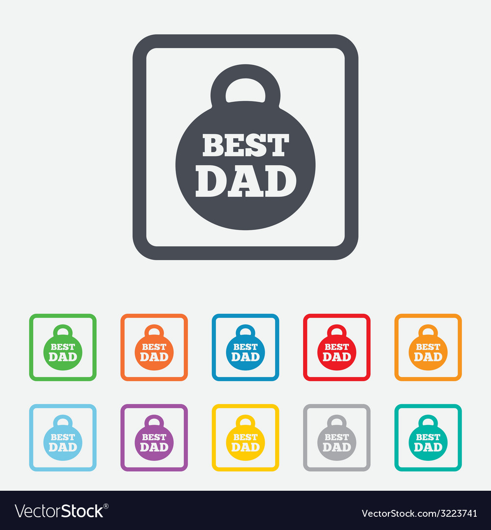Best Dad Sign Icon Award Weight Symbol Royalty Free Vector - 1000x1080 - jpeg Dad Sign