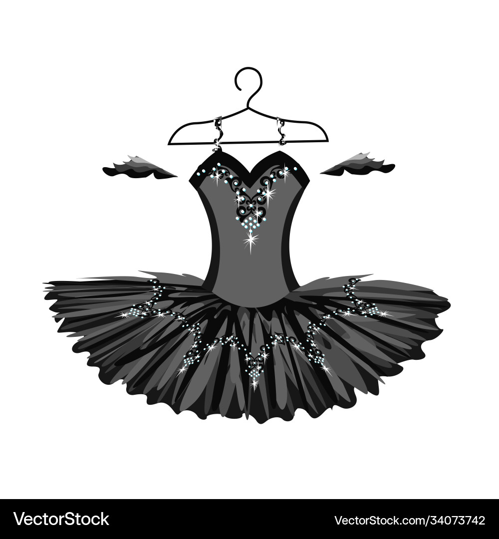 Ballet tutu on a hanger silhouette Royalty Free Vector Image