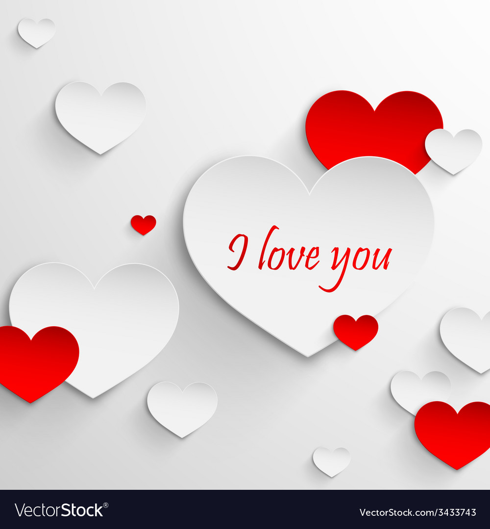 I Love You Abstract Holiday Background With Paper Vector Image