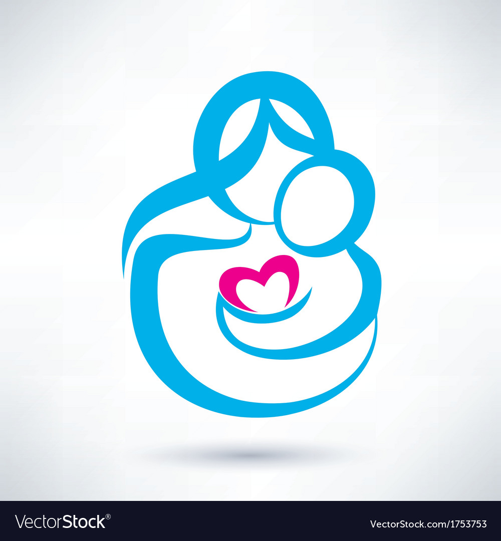 Download Mom and baby icon Royalty Free Vector Image - VectorStock
