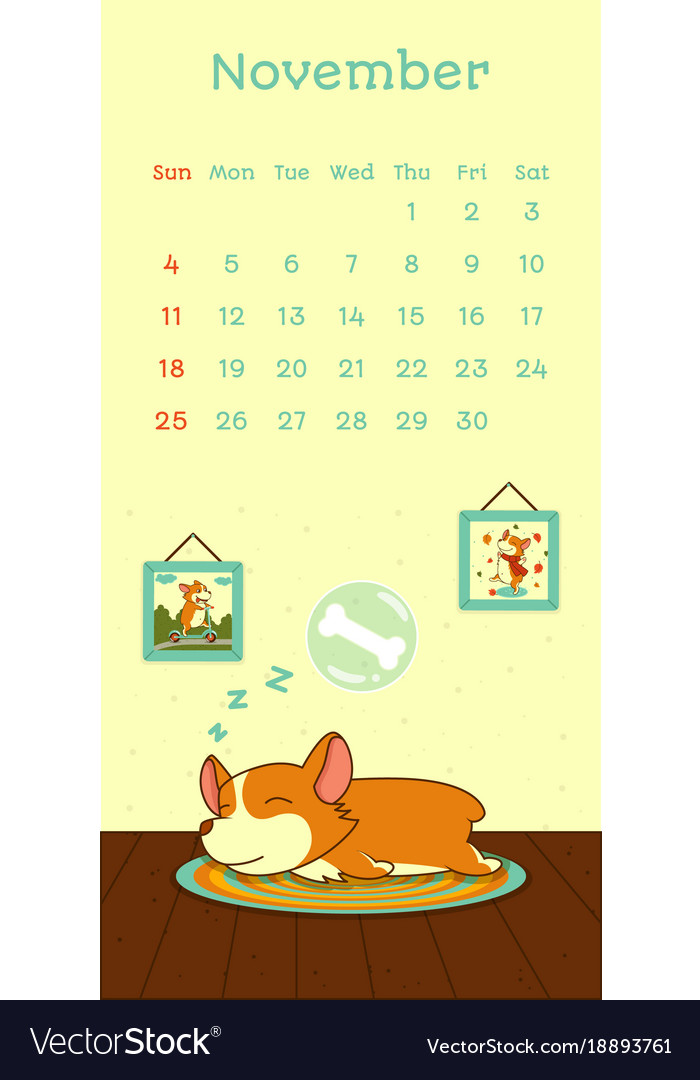 november dog calendar