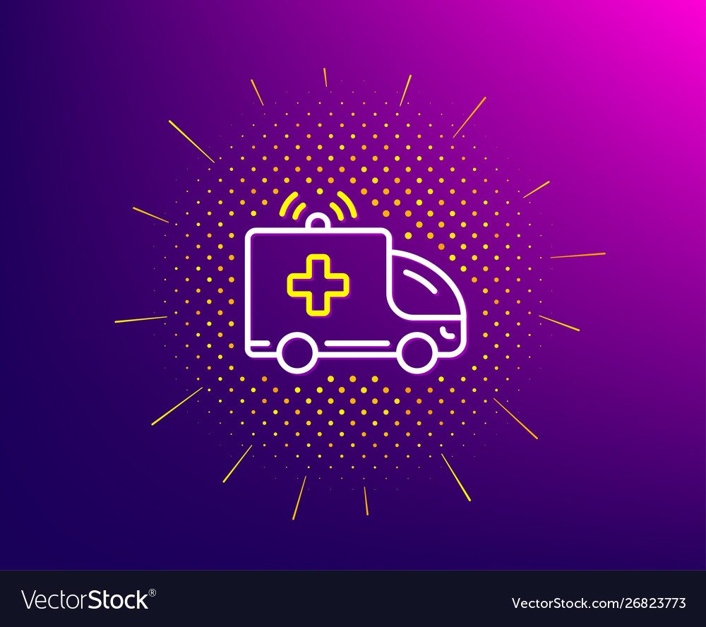 Ambulance car line icon medical emergency Vector Image
