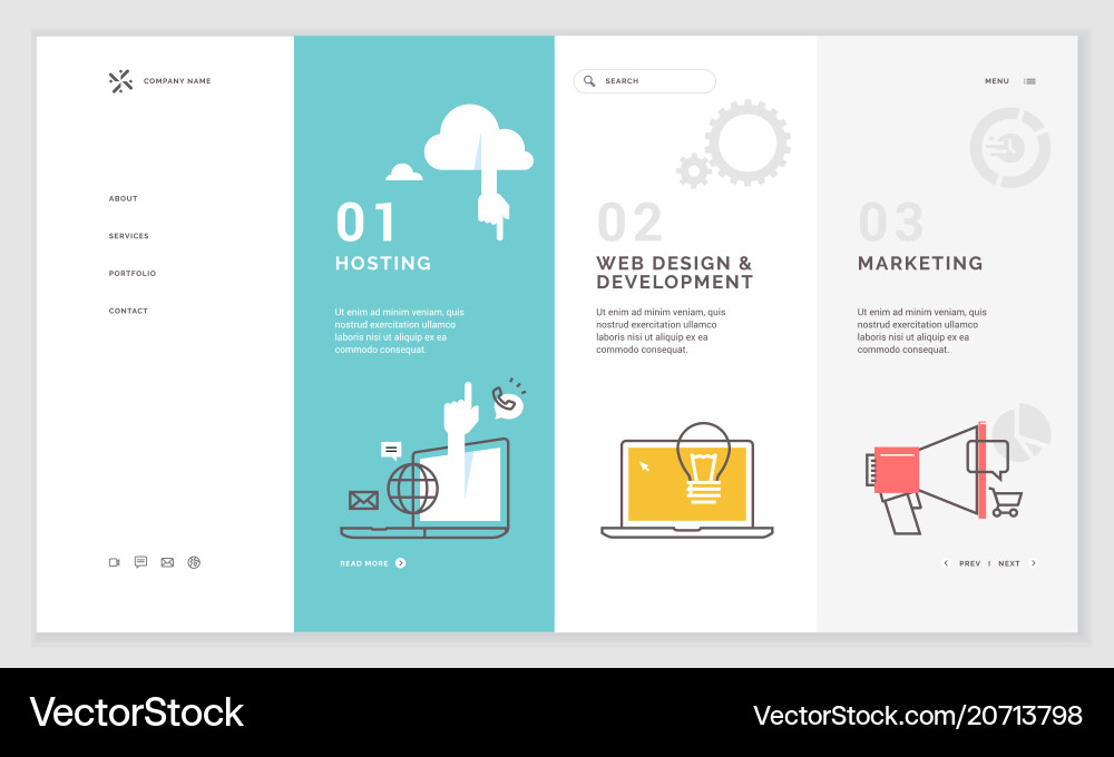 Website template design Royalty Free Vector Image