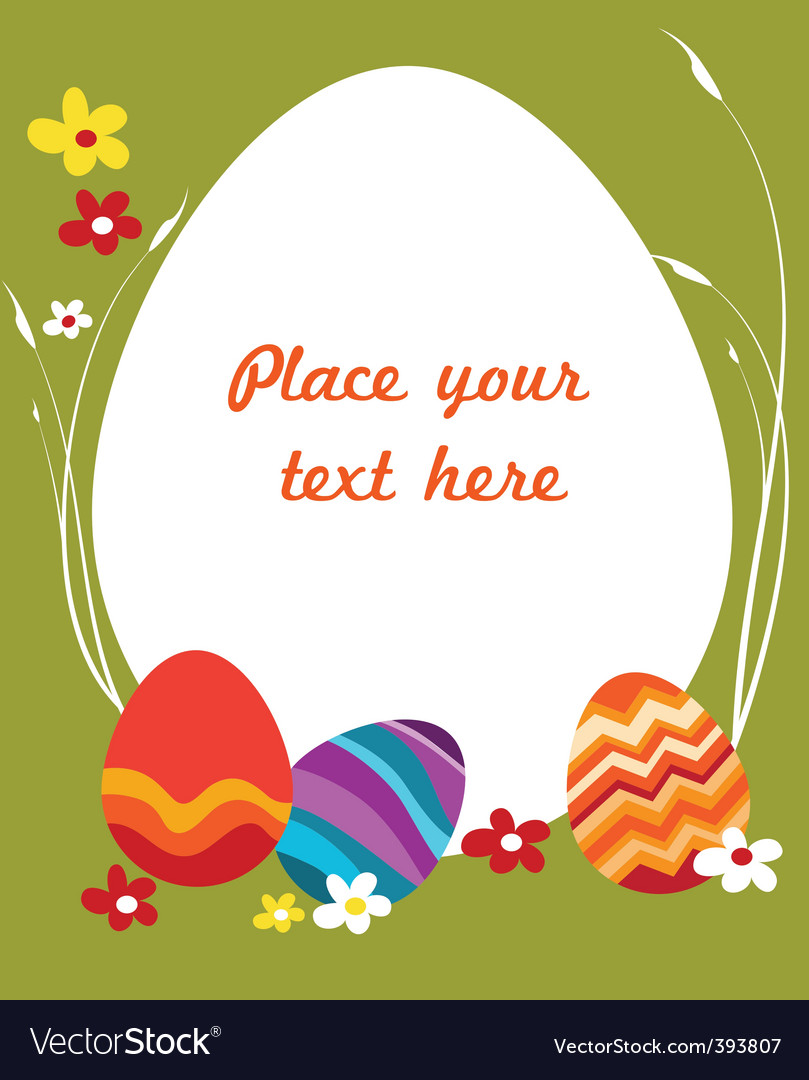Easter card template Royalty Free Vector Image
