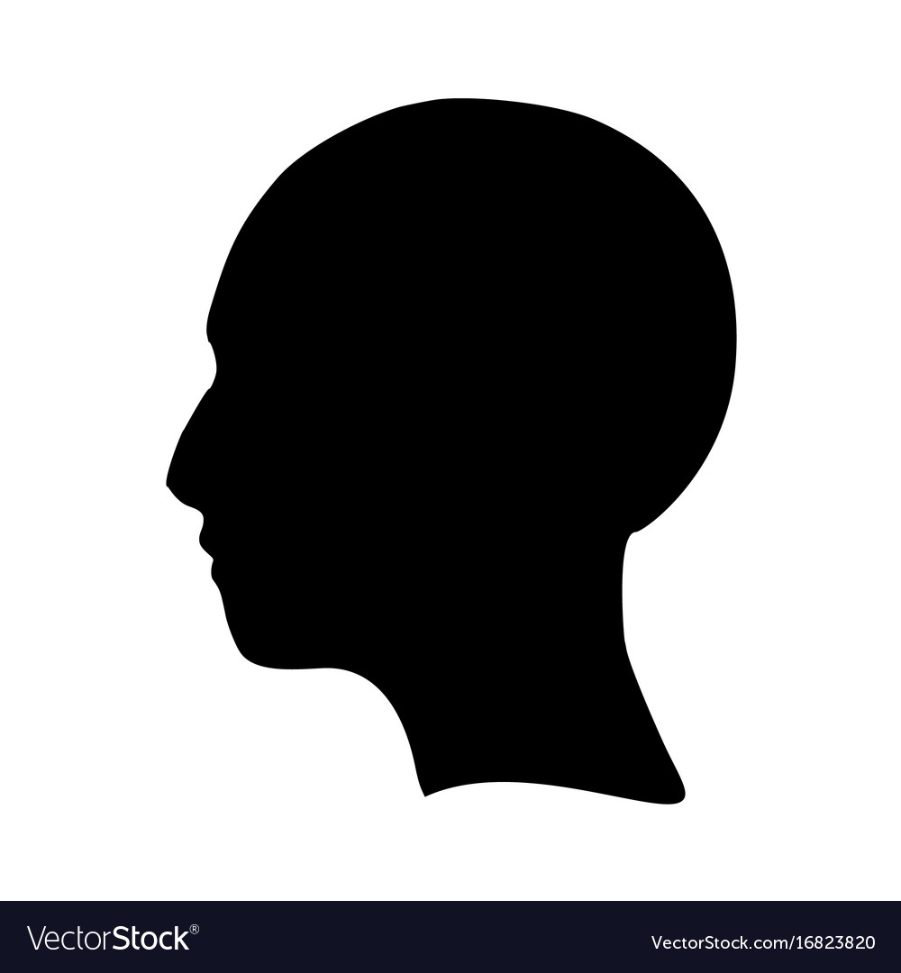 silhouette of a female head face side view vector image