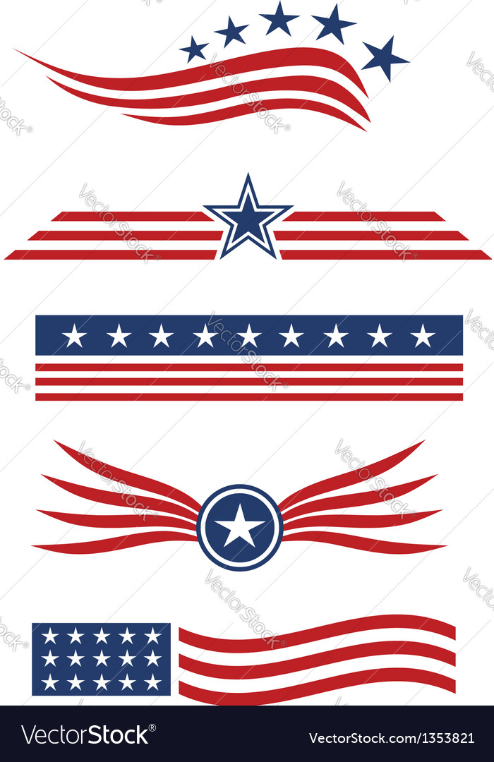 Download USA star flag logo design elements Royalty Free Vector Image