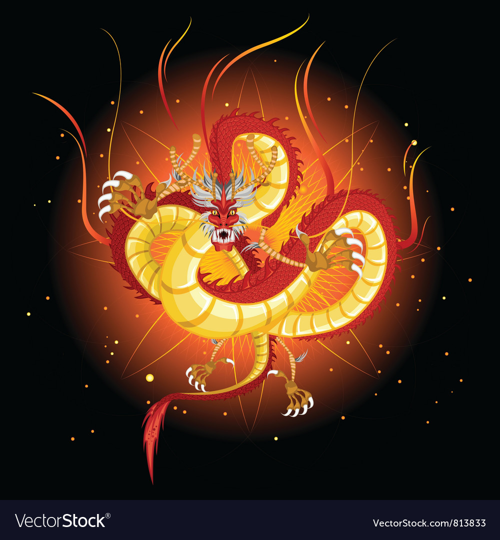 Chinese Fire Dragon Royalty Free Vector Image VectorStock
