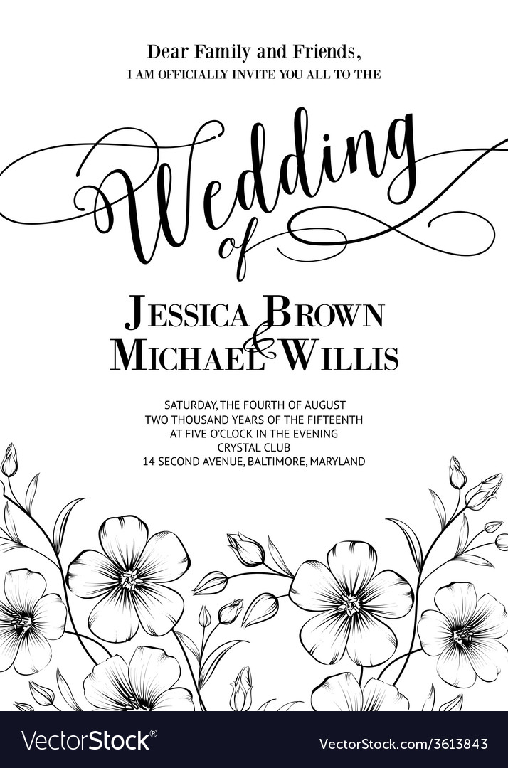 Awesome Wedding Invitation Royalty Free Vector Image Awesome Wedding Invitation Vector Image