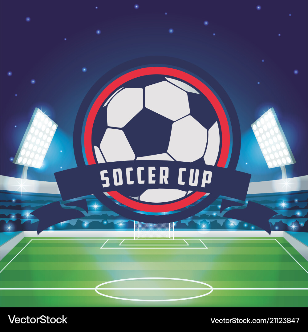 Soccer cup emblem Royalty Free Vector Image VectorStock