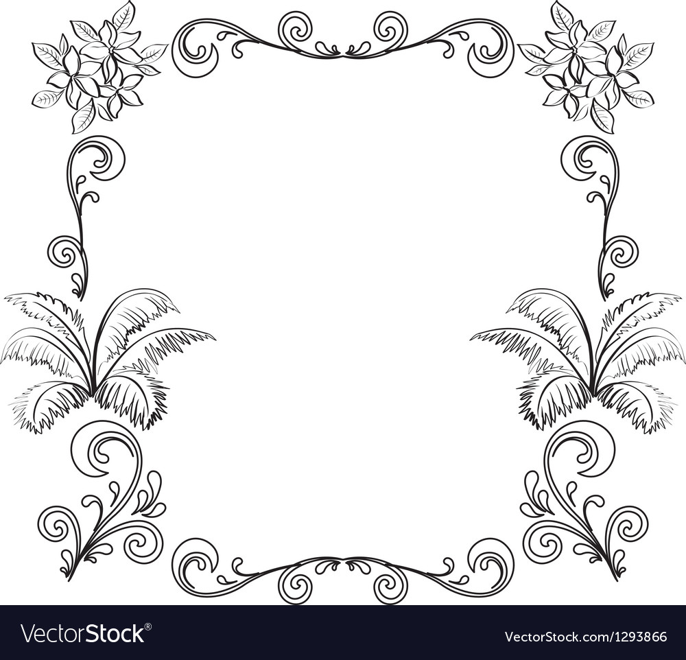 Abstract floral background outline Royalty Free Vector Image