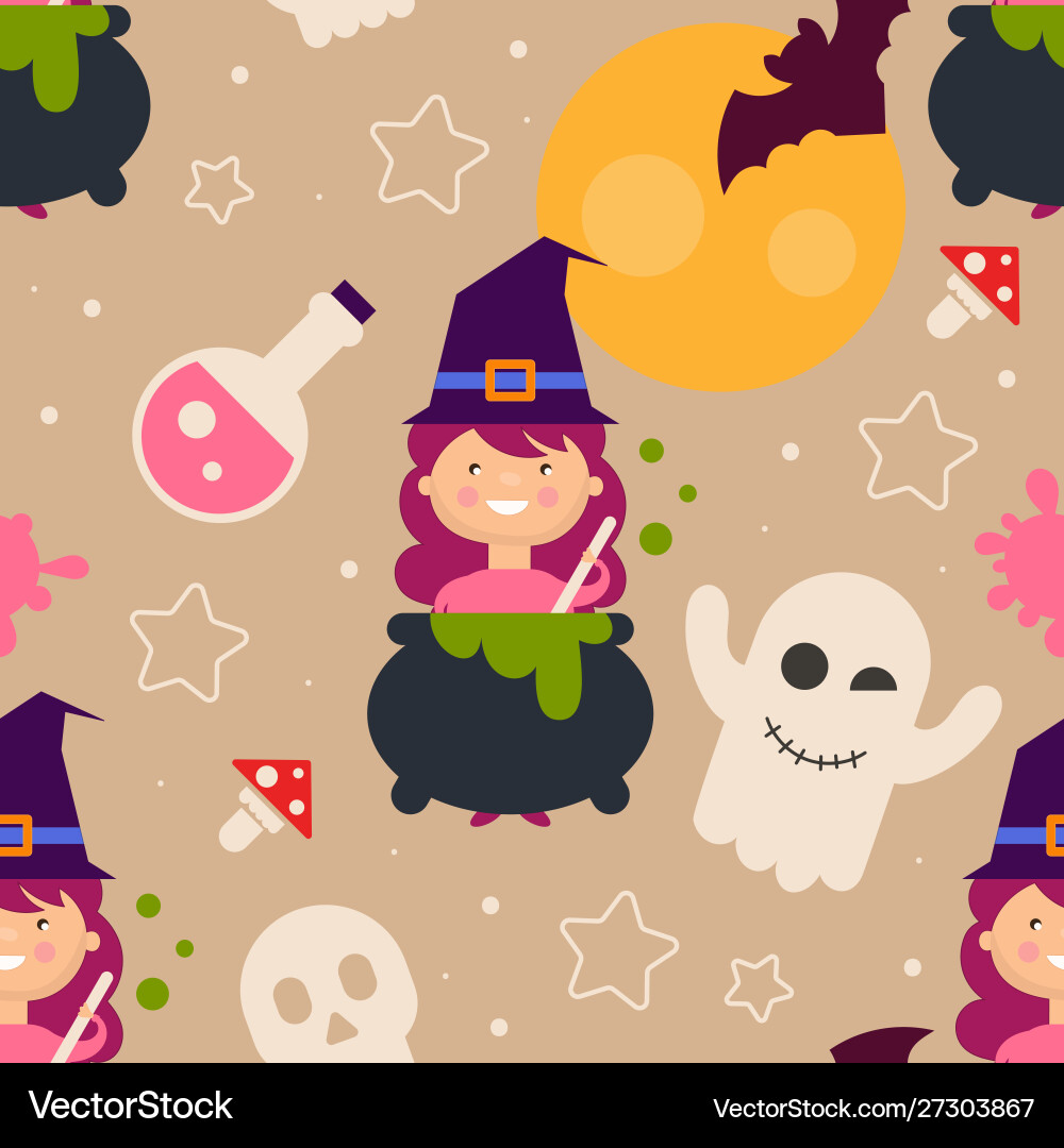Halloween seamless pattern Royalty Free Vector Image