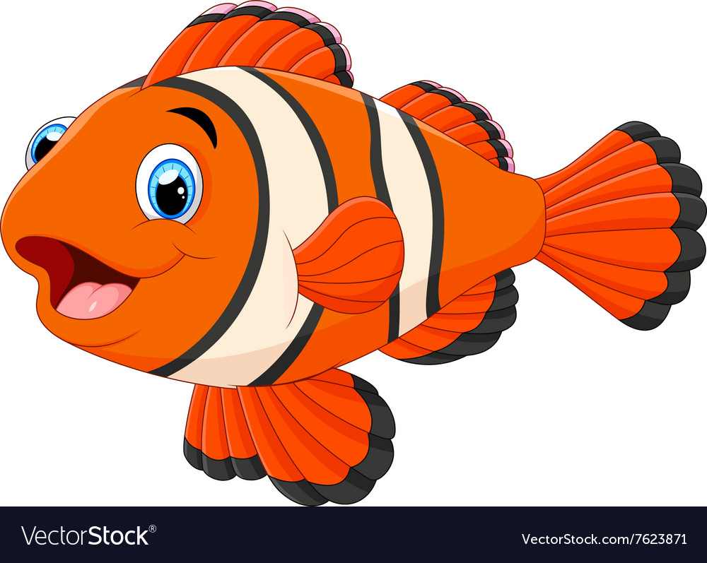 Download Cute clown fish cartoon Royalty Free Vector Image